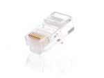 Коннектор RJ45/8P8C под витую пару, Кат.5e (Класс D), 100МГц, покрытие 3мкд, универсальные ножи, неэкранированный, уп-ка 1000шт.